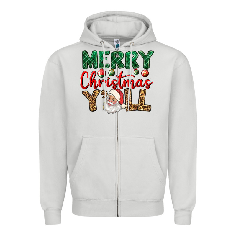 Merry Christmas Y'all Zipper Hoodie by BundleAndBundleShop | Teevron