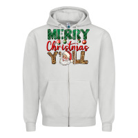 Dove Grey merry christmas y'all Zipper Hoodie - BundleAndBundleShop
