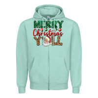 Seafoam merry christmas y'all Zipper Hoodie - BundleAndBundleShop