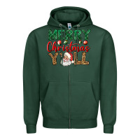 Sports Green merry christmas y'all Zipper Hoodie - BundleAndBundleShop