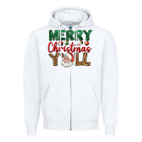 White merry christmas y'all Zipper Hoodie - BundleAndBundleShop