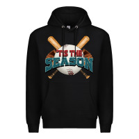 Black 'tis the season baseball Premium Hoodie - FaDigitalArtStudio