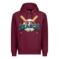 Burgundy 'tis the season baseball Premium Hoodie - FaDigitalArtStudio