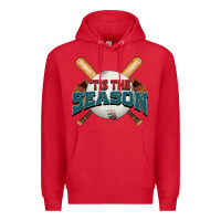 Red 'tis the season baseball Premium Hoodie - FaDigitalArtStudio