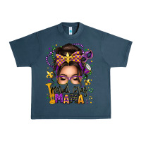 Midnight Navy mardi gras mama messy bun Urban Heavy Tee - texasbilliewilder