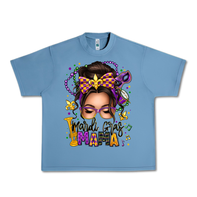 Mardi Gras Mama Messy Bun Urban Heavy Tee by texasbilliewilder | Teevron