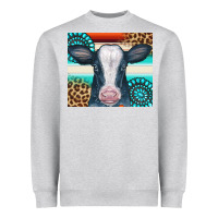 Heather Grey Cow Tumbler Heavyweight Sweatshirt - CowCowDesign