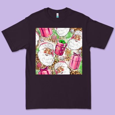 Pink Christmas Santa Claus And Gift Box Premium Tee Designed By Nancycooperartshop