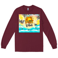 Burgundy sunny vibes Long Sleeve Tee - TumblerDesignByShophia