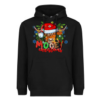Black Mooey Christmas Heavyweight Hoodie - CowhideDigitalArt