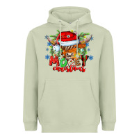 Matcha Mooey Christmas Heavyweight Hoodie - CowhideDigitalArt