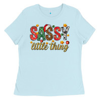 Baby Blue Sassy litte thing Ladies Tee - NancyCooperArtShop