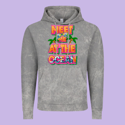 Meet Me At The Ocean Summer Vintage Hoodie Designed By Nancycooperartshop