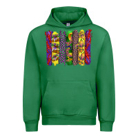 Emerald mardi gras crawfish cake and mask with leopar and fleur de lis brushst Urban Hoodie - Artiststas