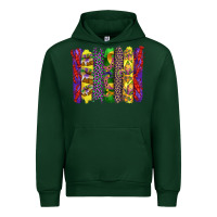 Forest Green mardi gras crawfish cake and mask with leopar and fleur de lis brushst Urban Hoodie - Artiststas
