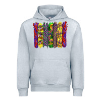 Heather Grey mardi gras crawfish cake and mask with leopar and fleur de lis brushst Urban Hoodie - Artiststas
