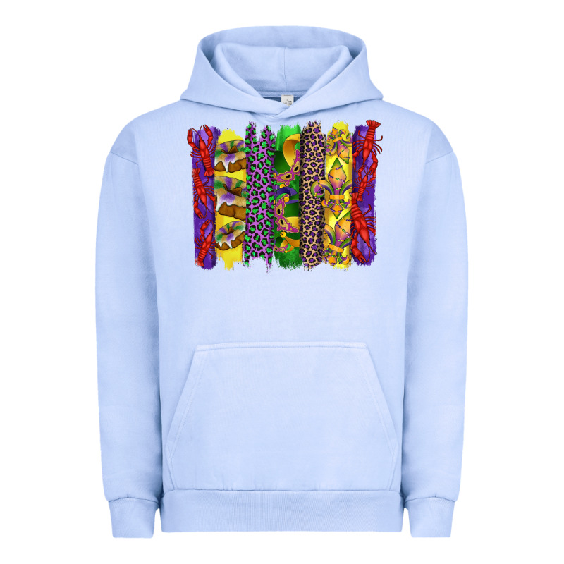 Mardi Gras Crawfish Cake And Mask With Leopar And Fleur De Lis Brushst Urban Hoodie by Artiststas | Teevron