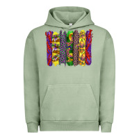 Pigment Oil Green mardi gras crawfish cake and mask with leopar and fleur de lis brushst Urban Hoodie - Artiststas