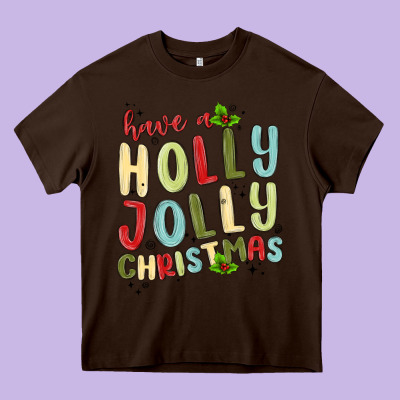Have A Holly Jolly Christmas Heavy Core Tee Designed By Maliassmallbusiness