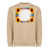 Mushroom Serape Bleached Sunflowers Leopard Background Heavyweight Sweatshirt - CowCowDesign