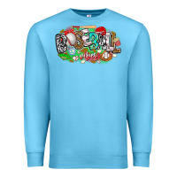 Ocean Blue baseball vibes Premium Sweatshirt - CowhideDigitalArt