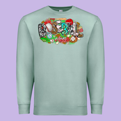 Baseball Vibes Premium Sweatshirt Designed By Cowhidedigitalart