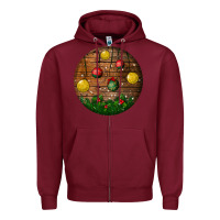 Burgundy christmas Zipper Hoodie - BundleAndBundleShop