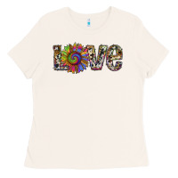Bone tie dye sunflower love Ladies Tee - RanaPortraitStore
