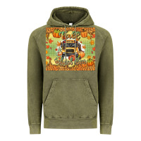 Vintage Olive fall school bus Vintage Hoodie - texasbilliewilder