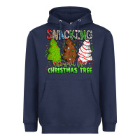 Navy Snacking Around The Christmas Tree Heavyweight Hoodie - CowhideDigitalArt