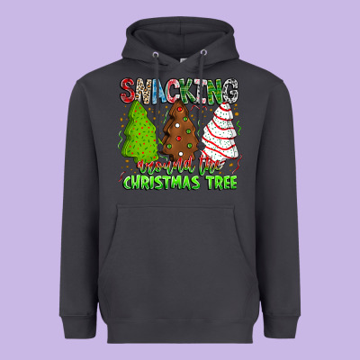 Snacking Around The Christmas Tree Heavyweight Hoodie Designed By Cowhidedigitalart