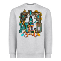 Heather Grey western wild soul Heavyweight Sweatshirt - OliviaCreatesArt