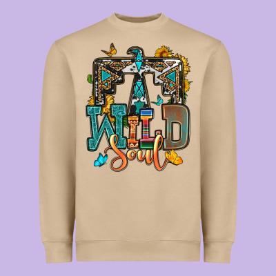 Western Wild Soul Heavyweight Sweatshirt Designed By Oliviacreatesart