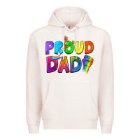 Pale Pink Western Proud Dad Premium Hoodie - BundleAndBundleShop