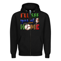 Black i'll see you at home Zipper Hoodie - BundleAndBundleShop