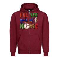 Burgundy i'll see you at home Zipper Hoodie - BundleAndBundleShop