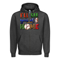 Charcoal Heather i'll see you at home Zipper Hoodie - BundleAndBundleShop