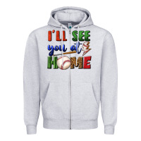 Heather Grey i'll see you at home Zipper Hoodie - BundleAndBundleShop