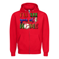 Red i'll see you at home Zipper Hoodie - BundleAndBundleShop