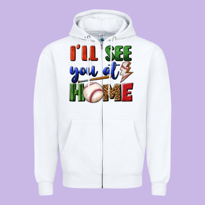 I'll See You At Home Zipper Hoodie Designed By Bundleandbundleshop