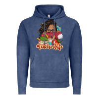 Vintage Denim afro woman teacher life Vintage Hoodie - NancyCooperArtShop