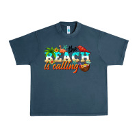 Midnight Navy the beach is calling Urban Heavy Tee - NancyCooperArtShop