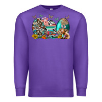 Purple easter easter eggs Premium Sweatshirt - CowhideDigitalArt