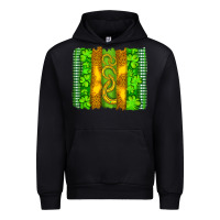 Black saint patricks horseshoe shamrock leopard glitter brushstroke Urban Hoodie - Artiststas