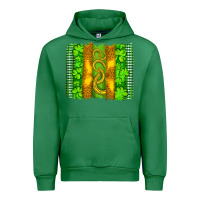Emerald saint patricks horseshoe shamrock leopard glitter brushstroke Urban Hoodie - Artiststas