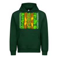 Forest Green saint patricks horseshoe shamrock leopard glitter brushstroke Urban Hoodie - Artiststas