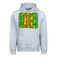 Heather Grey saint patricks horseshoe shamrock leopard glitter brushstroke Urban Hoodie - Artiststas