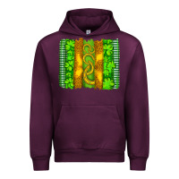 Mauve Wine saint patricks horseshoe shamrock leopard glitter brushstroke Urban Hoodie - Artiststas