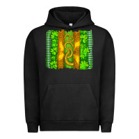 Pigment Black saint patricks horseshoe shamrock leopard glitter brushstroke Urban Hoodie - Artiststas