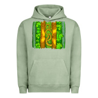 Pigment Oil Green saint patricks horseshoe shamrock leopard glitter brushstroke Urban Hoodie - Artiststas